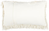 14" X 24" Long Ivory Shag Throw Pillow - Homeroots