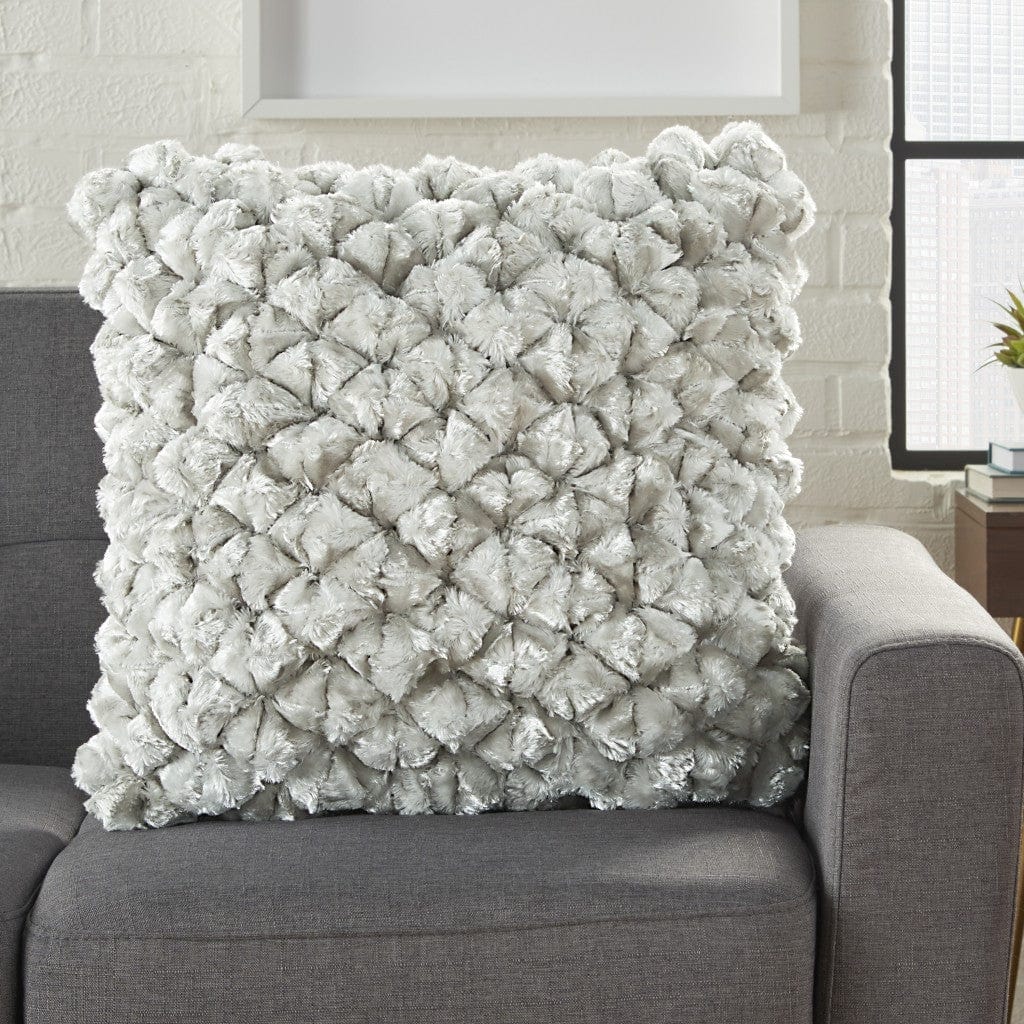 20" Silver Throw Pillow - Homeroots - Flyclothing LLC
