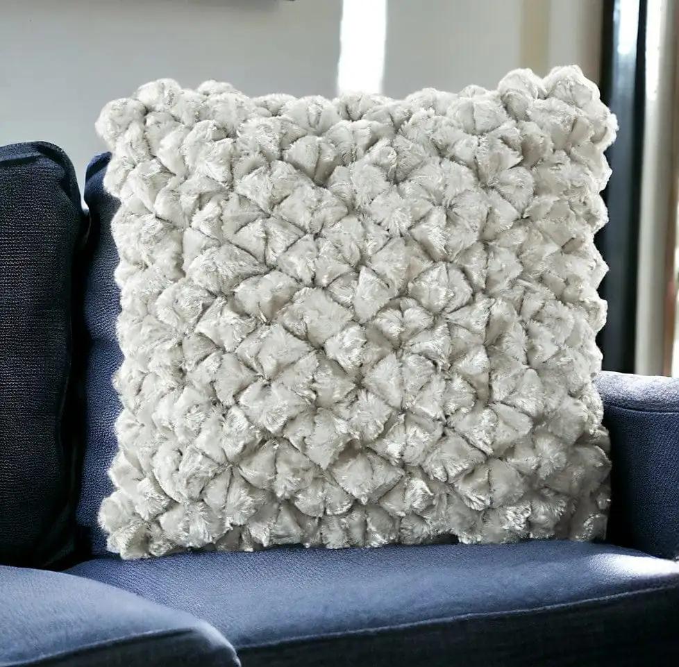 20" Silver Throw Pillow - Homeroots - Flyclothing LLC