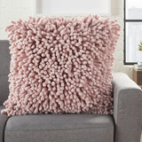 20" Pale Pink Soft Nubby Shag Throw Pillow - Homeroots - Flyclothing LLC