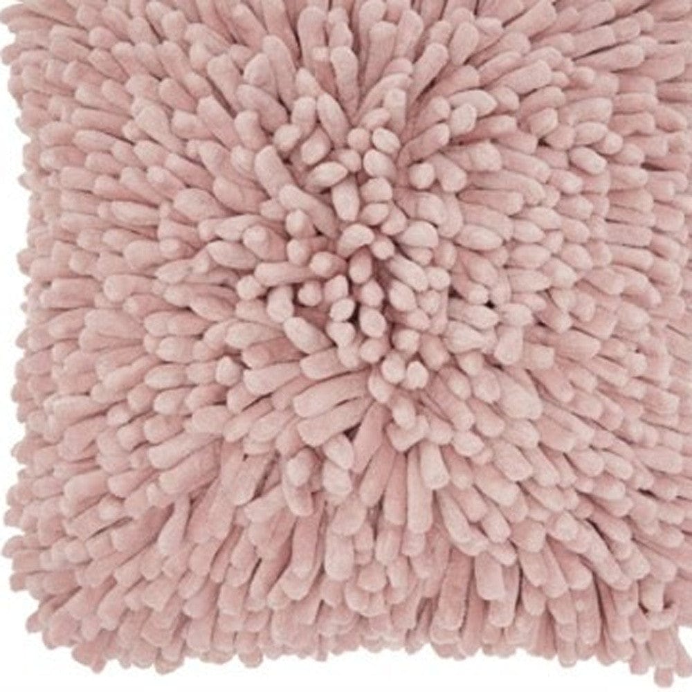 20" Pale Pink Soft Nubby Shag Throw Pillow - Homeroots - Flyclothing LLC