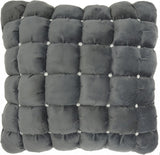 20" Dark Gray With Bling Quilted Velvet Throw Pillow - Homeroots