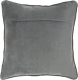 20" Dark Gray With Bling Quilted Velvet Throw Pillow - Homeroots