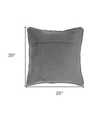 20" Dark Gray With Bling Quilted Velvet Throw Pillow - Homeroots
