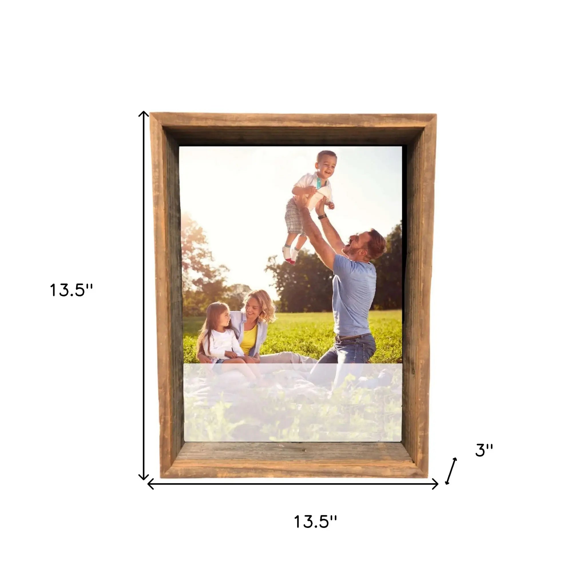 12” X 12” Rustic Gray Wood Shadow Box Frame - Homeroots - Flyclothing LLC