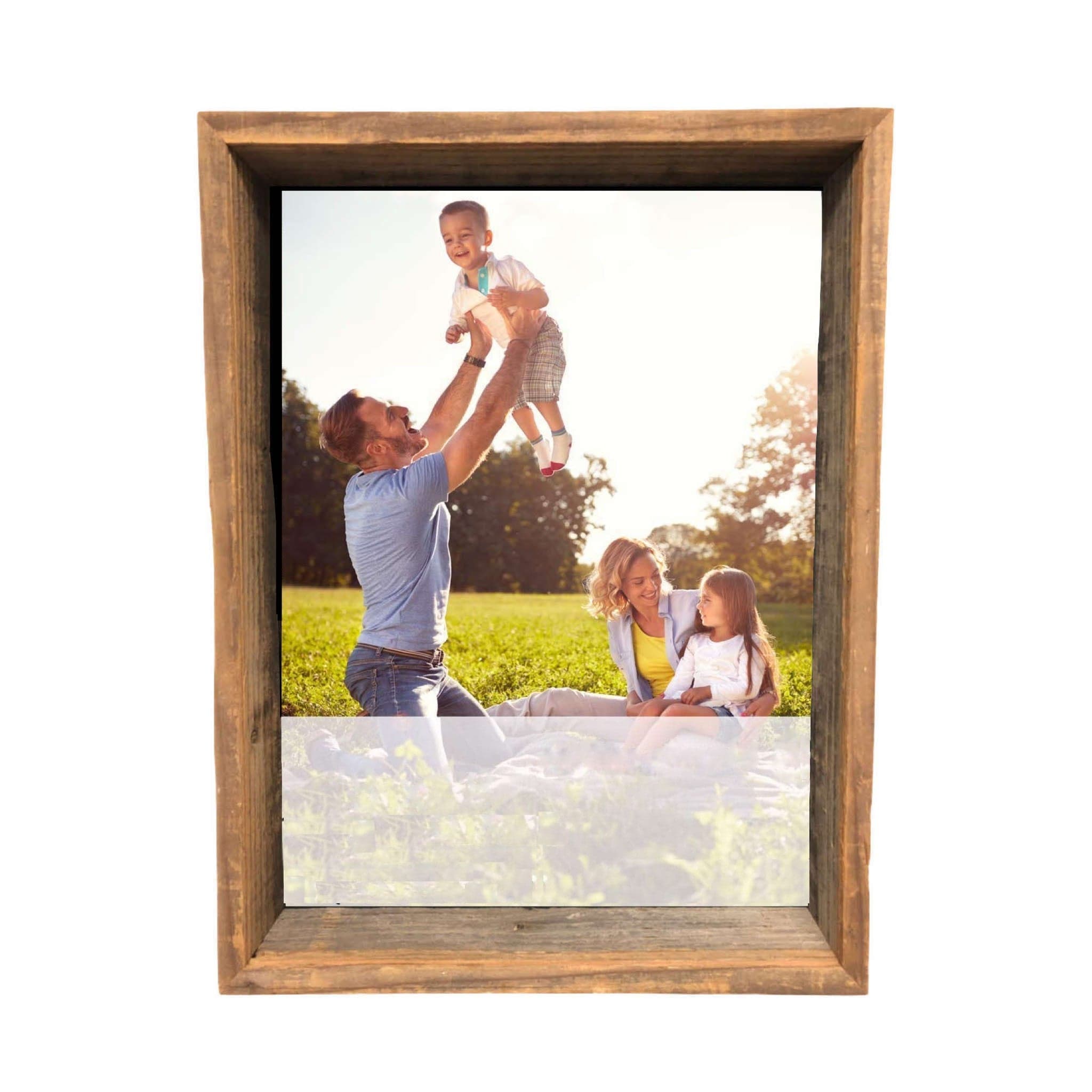 16" X 20" Rustic Gray Wood Shadow Box Frame - Homeroots