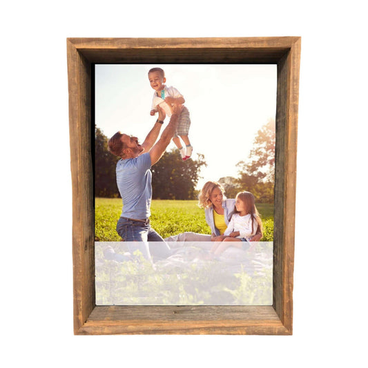16" X 20" Rustic Gray Wood Shadow Box Frame - Homeroots