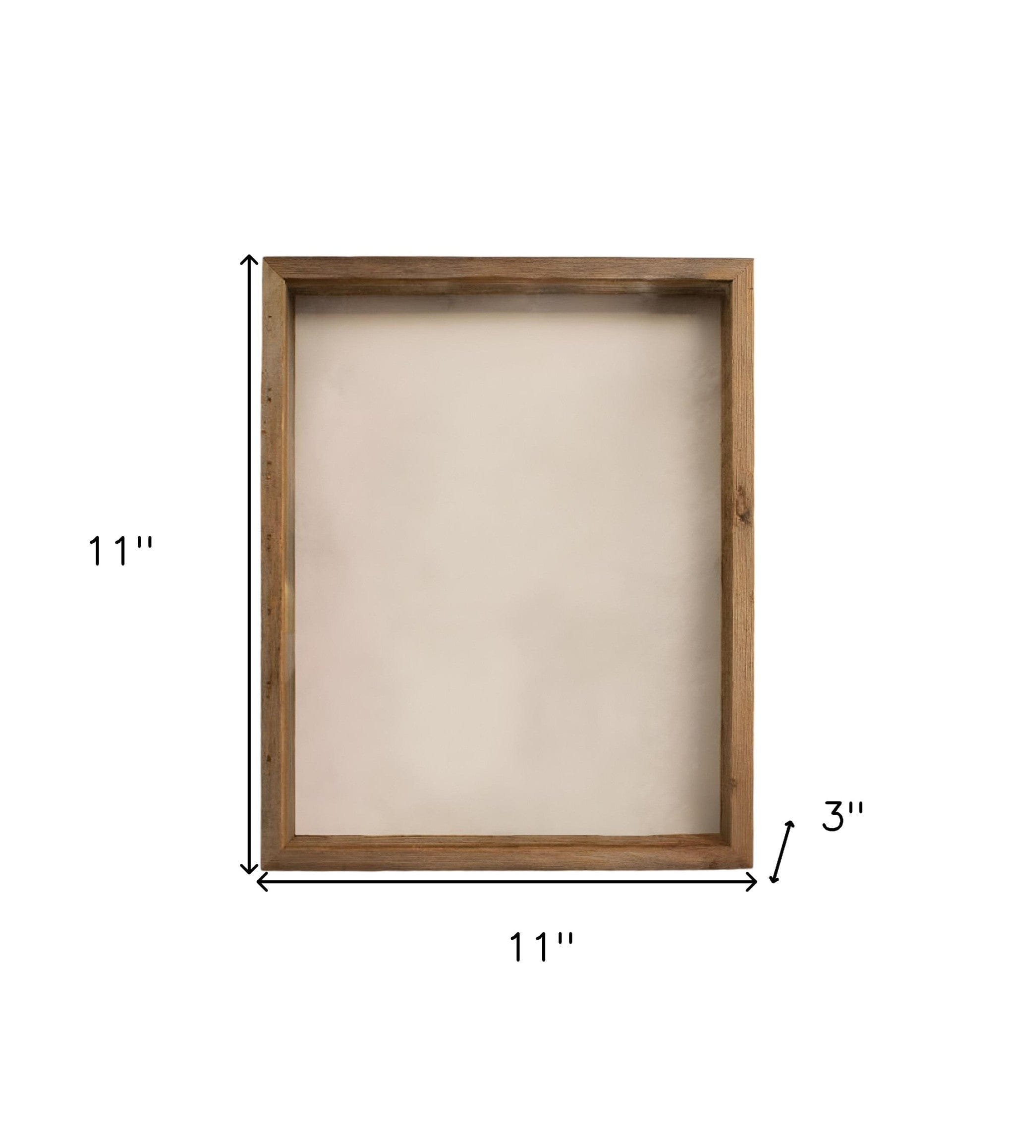 6” X 6” Rustic Farmhouse Gray Wood Shadow Box Frame - Homeroots