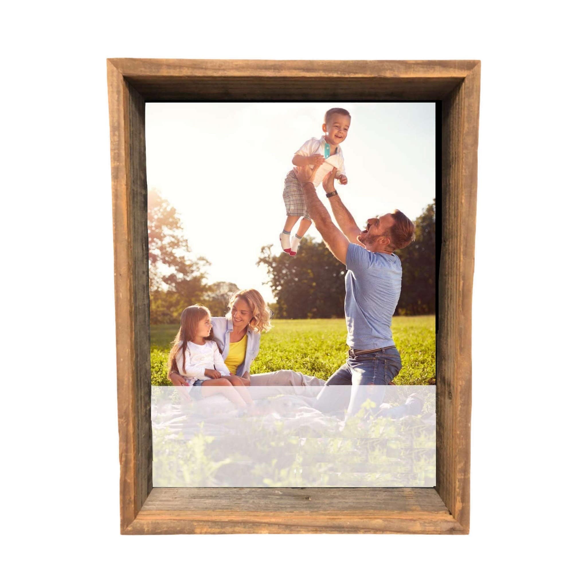 8” X 10” Rustic Farmhouse Gray Shadow Box Frame - Homeroots