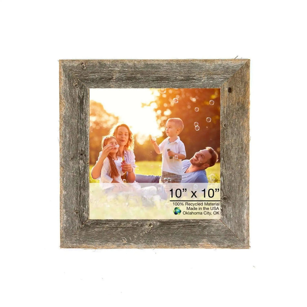 10” X 10” Rustic Farmhouse Gray Wood Frame - Homeroots