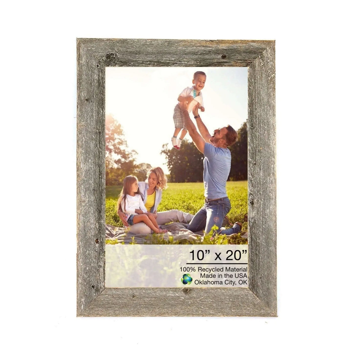 10” X 20” Rustic Farmhouse Dark Gray Wood Frame - Homeroots - Flyclothing LLC