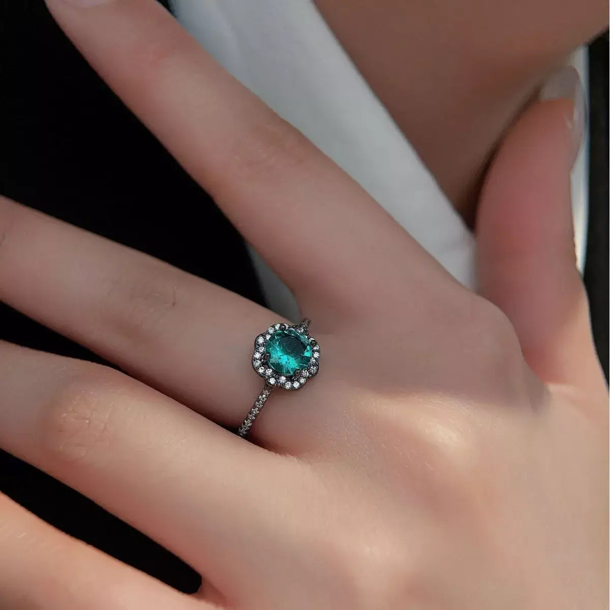 925 Sterling Silver Zircon Minimalist Ring - Trendsi - Flyclothing LLC