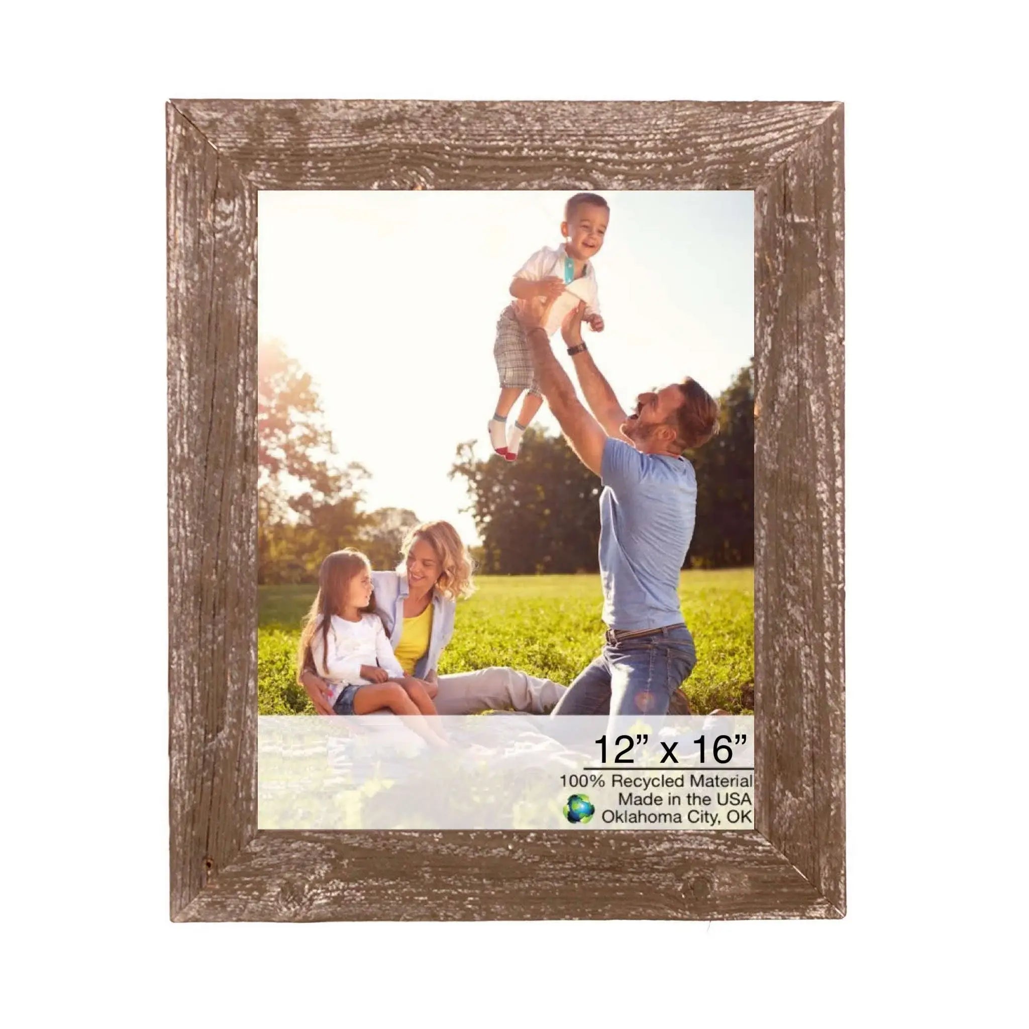 12” X 16” Rustic Farmhouse Brown Wood Frame - Homeroots - Flyclothing LLC