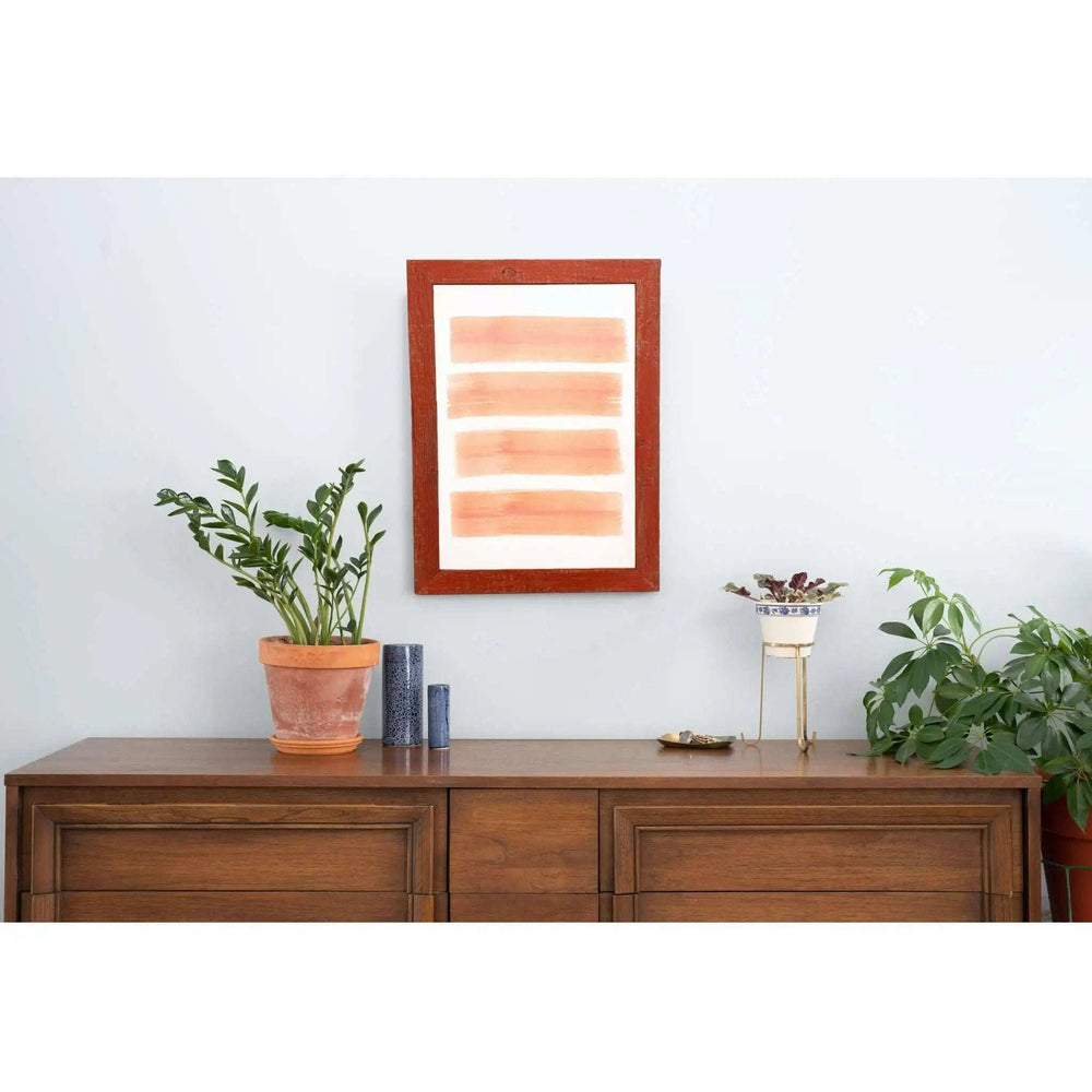 12” X 16” Rustic Farmhouse Red Wood Frame - Homeroots - Flyclothing LLC