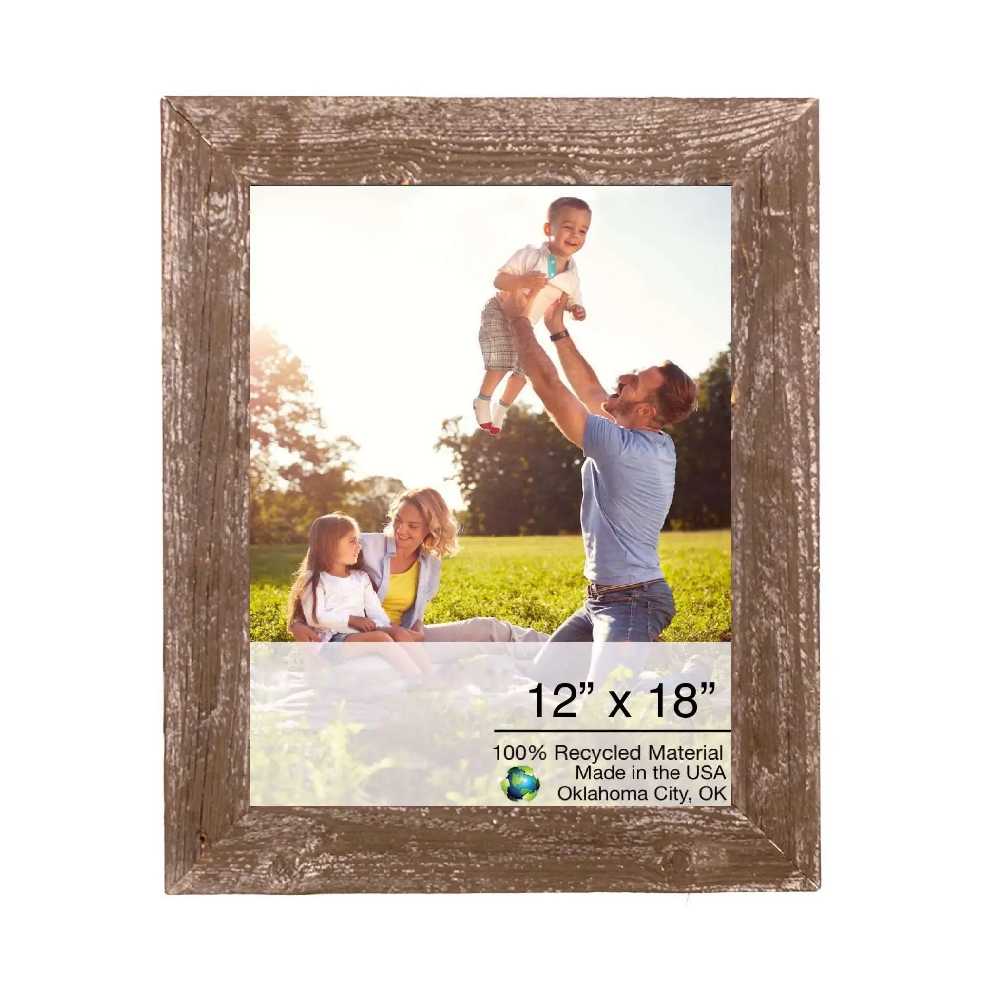 12” X 18” Rustic Farmhouse Brown Wood Frame - Homeroots - Flyclothing LLC