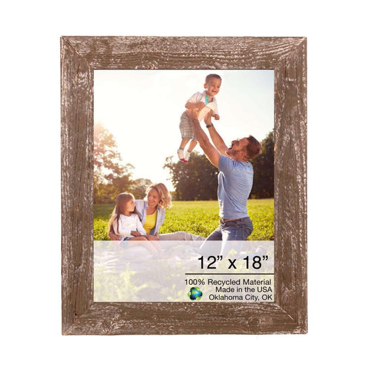 12” X 18” Rustic Farmhouse Brown Wood Frame - Homeroots