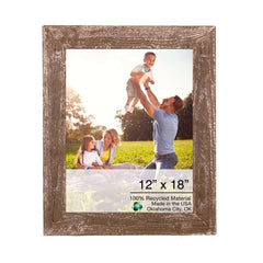 12” X 18” Rustic Farmhouse Brown Wood Frame - Homeroots