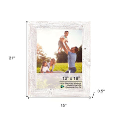 12” X 18” Rustic Farmhouse White Wash Wood Frame - Homeroots