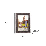 12" X 24" Rustic Farmhouse Rustic Black Wood Frame - Homeroots - Flyclothing LLC