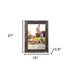 12" X 24" Rustic Farmhouse Rustic Black Wood Frame - Homeroots