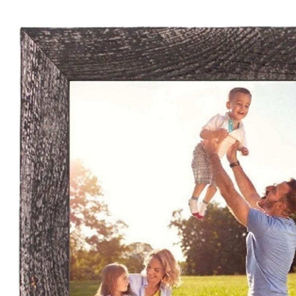 12" X 24" Rustic Farmhouse Rustic Black Wood Frame - Homeroots - Flyclothing LLC