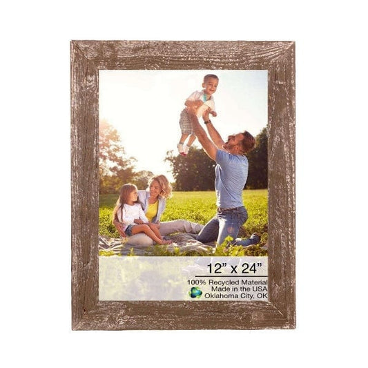 12" X 24" Rustic Farmhouse Espresso Wood Frame - Homeroots