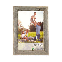 12" X 24" Rustic Farmhouse Gray Wood Frame - Homeroots