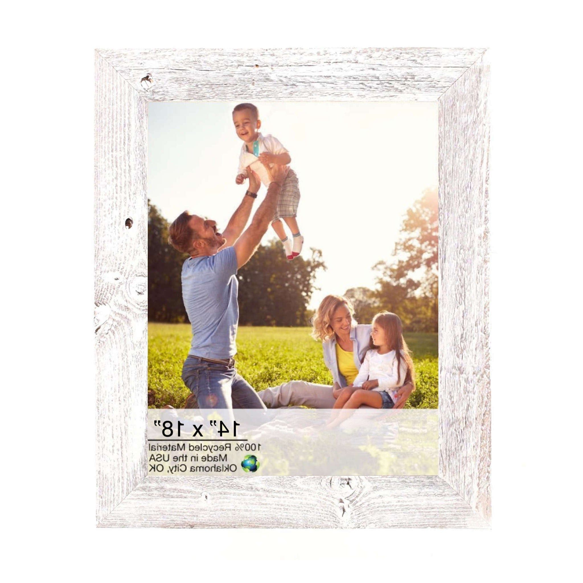 14" X 18" White Wash Wood Picture Frame - Homeroots