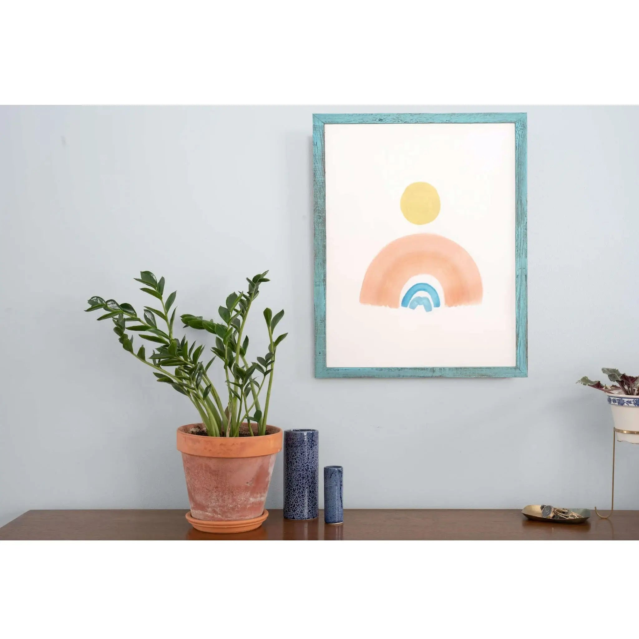 18" X 24" Rustic Farmhouse Light Aqua Blue Frame - Homeroots - Flyclothing LLC