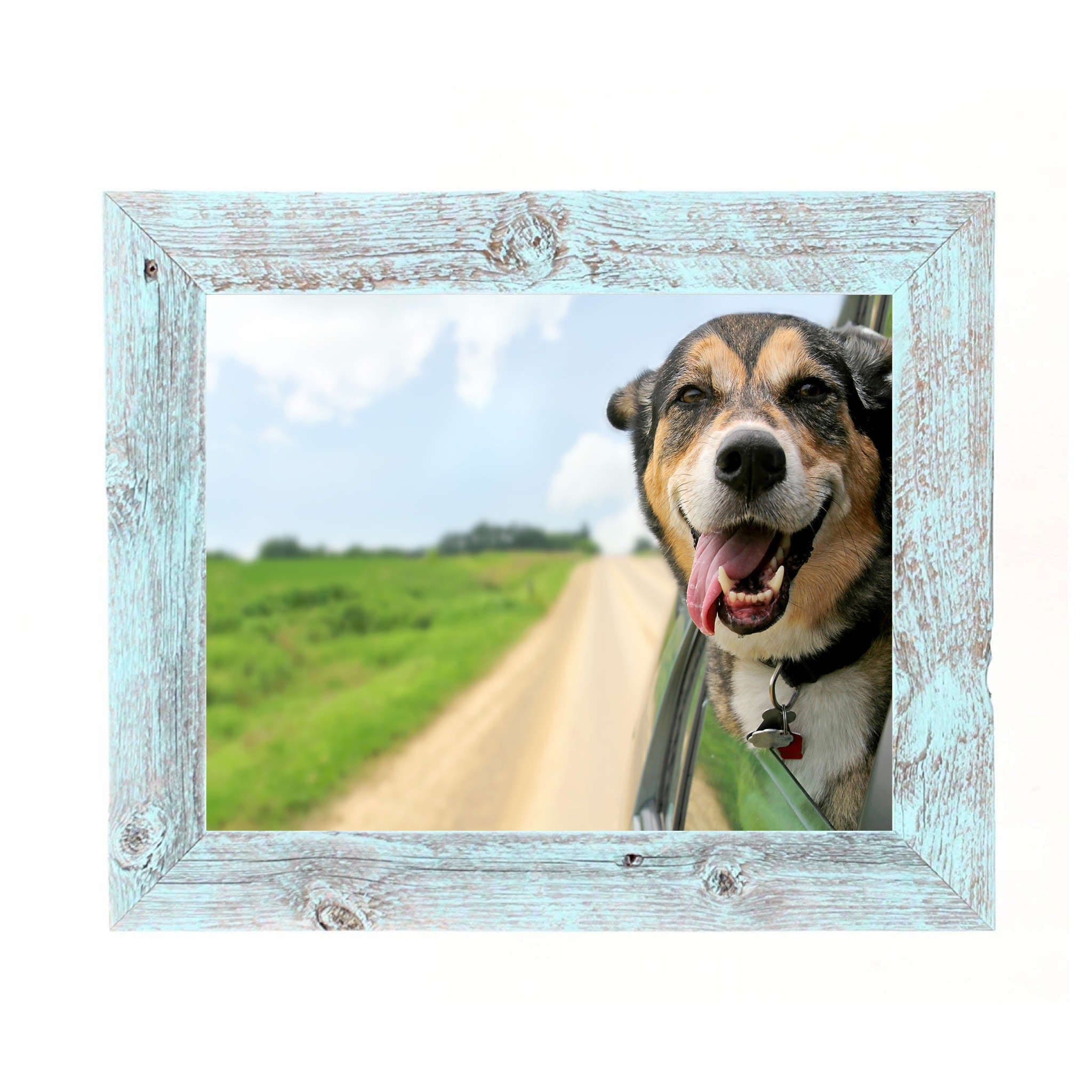 18" X 24" Rustic Farmhouse Light Aqua Blue Frame - Homeroots - Flyclothing LLC