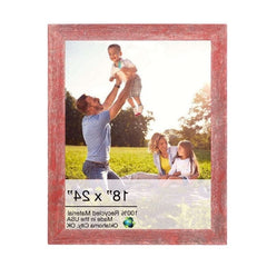 18" X 24" Rustic Farmhouse Red Wood Frame - Homeroots