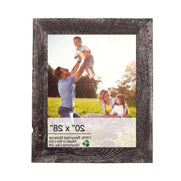 20" X 28" Rustic Farmhouse Rustic Black Wood Frame - Homeroots - Flyclothing LLC