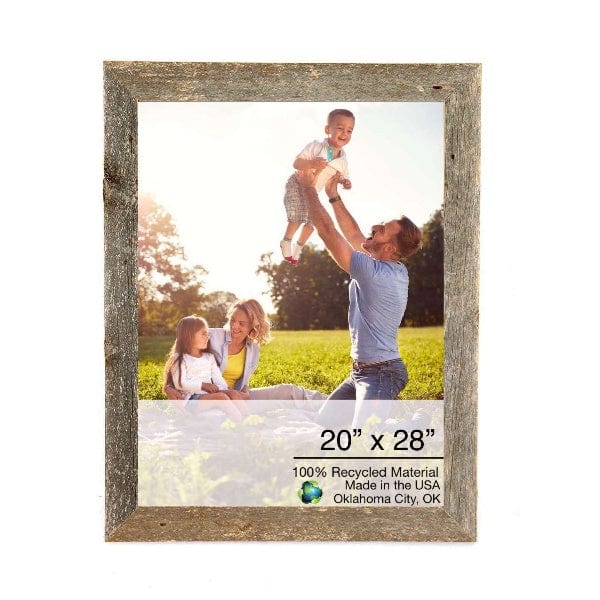 20" X 28" Rustic Farmhouse Weathered Gray Wood Frame - Homeroots - Flyclothing LLC