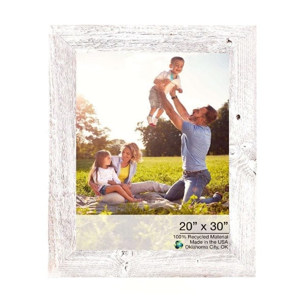 20" X 30" Rustic Farmhouse White Wash Wood Frame - Homeroots - Flyclothing LLC