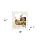 20" X 30" Rustic Farmhouse White Wash Wood Frame - Homeroots - Flyclothing LLC