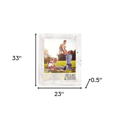 20" X 30" Rustic Farmhouse White Wash Wood Frame