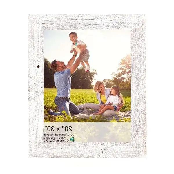 20" X 30" Rustic Farmhouse White Wash Wood Frame - Homeroots - Flyclothing LLC