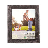 22" X 28" Rustic Farmhouse Rustic Black Wood Frame - Homeroots