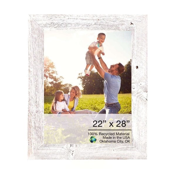 22" X 28" Rustic Farmhouse White Wash Wood Frame - Homeroots - Flyclothing LLC