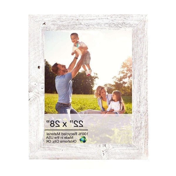 22" X 28" Rustic Farmhouse White Wash Wood Frame - Homeroots - Flyclothing LLC