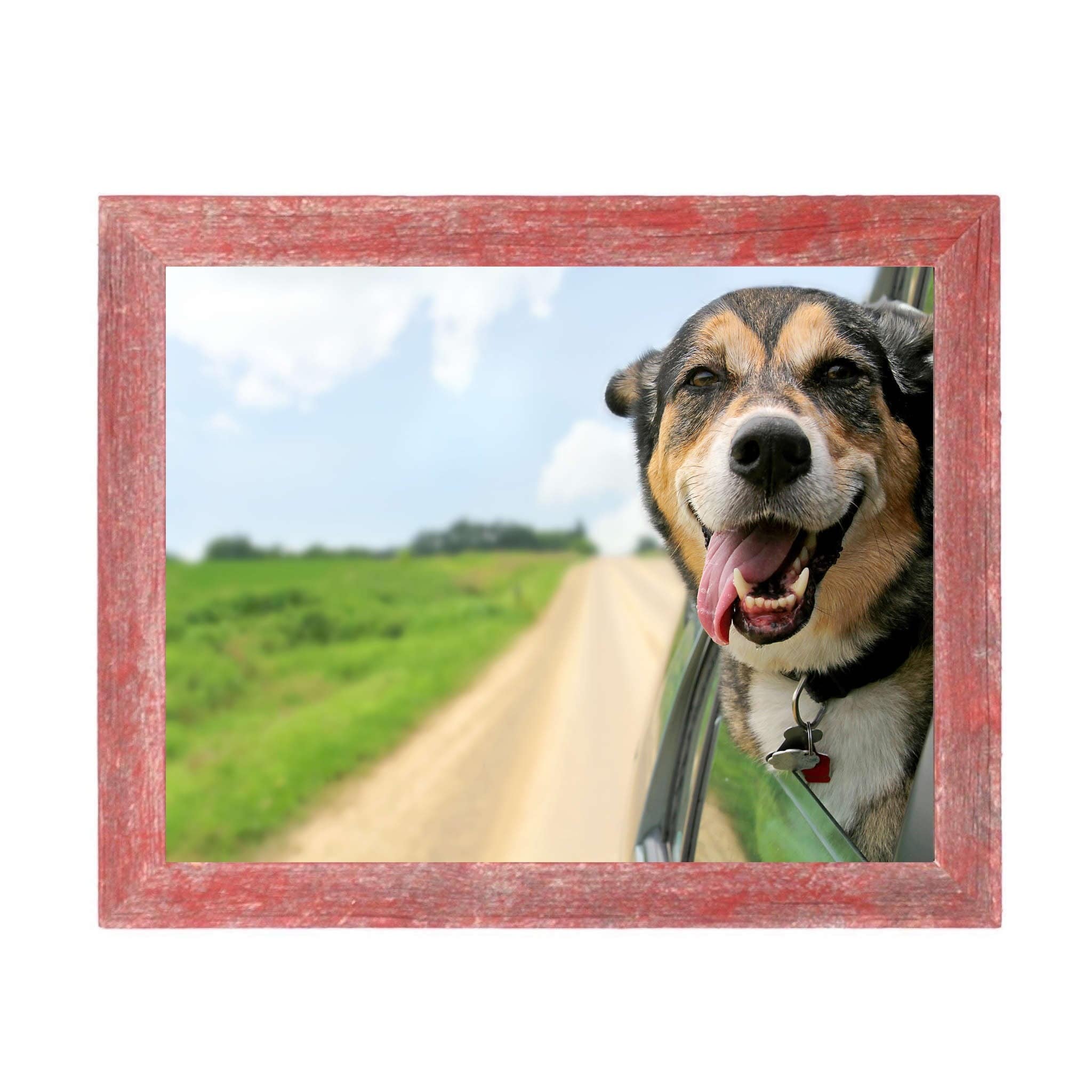 24" X 36" Rustic Farmhouse Red Wood Frame - Homeroots - Flyclothing LLC
