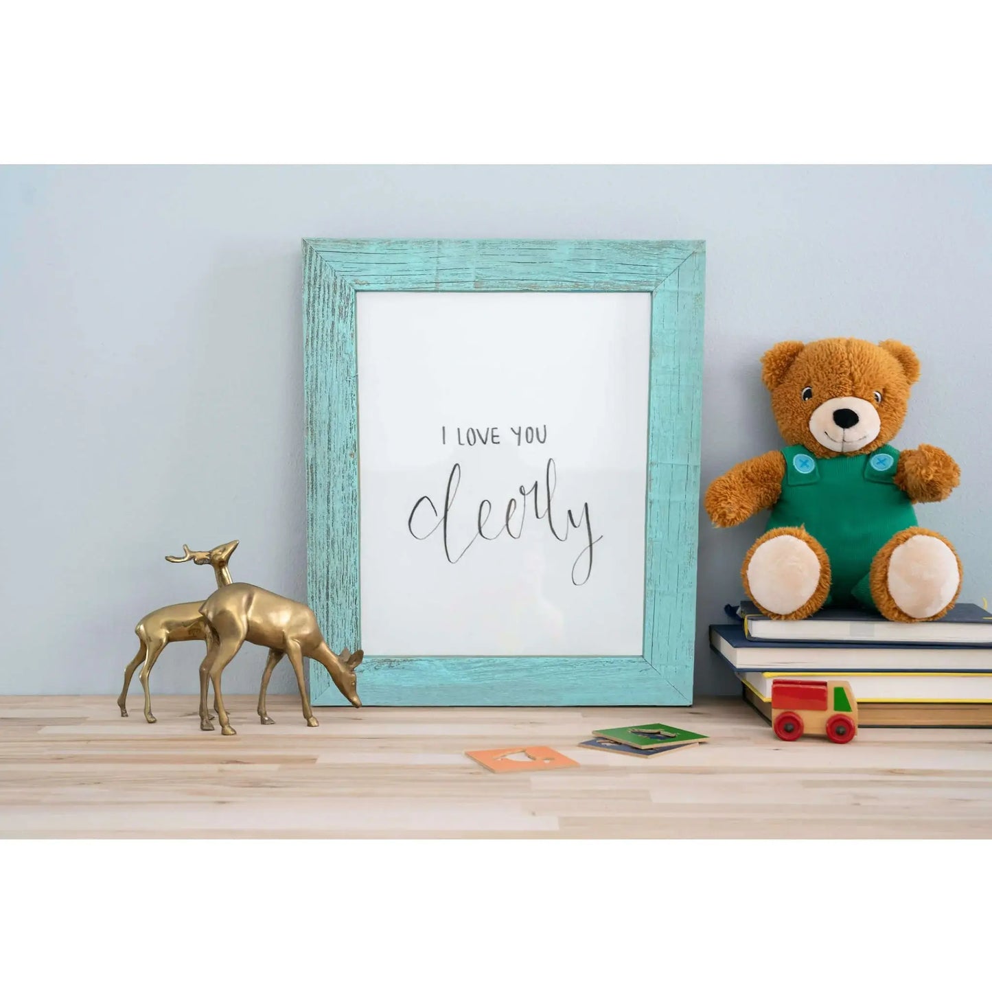 4” X 6” Rustic Farmhouse Light Aqua Blue Wood Frame - Homeroots - Flyclothing LLC