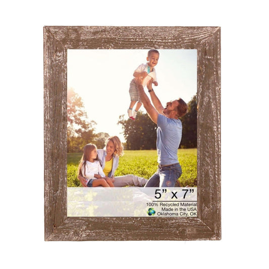 5" X 7" Rustic Farmhouse Brown Wood Frame - Homeroots