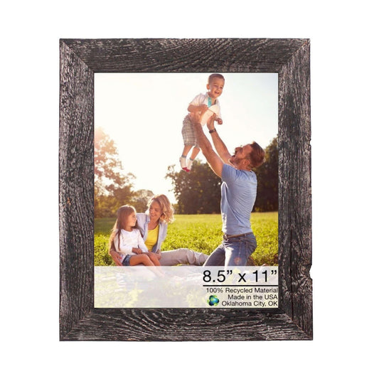 8.5” X 11” Rustic Farmhouse Black Wood Frame - Homeroots