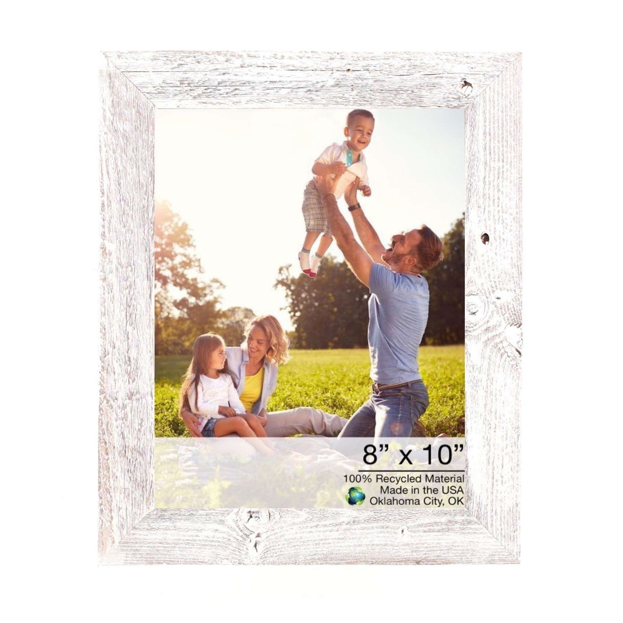 8” X 10” Rustic Farmhouse White Wash Wood Frame - Homeroots