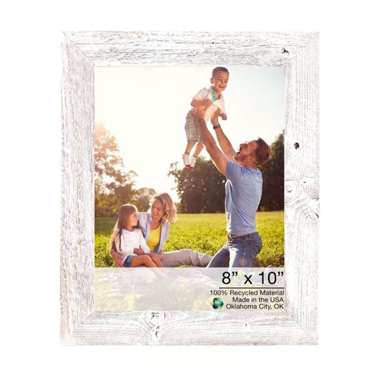 8” X 10” Rustic Farmhouse White Wash Wood Frame - Homeroots
