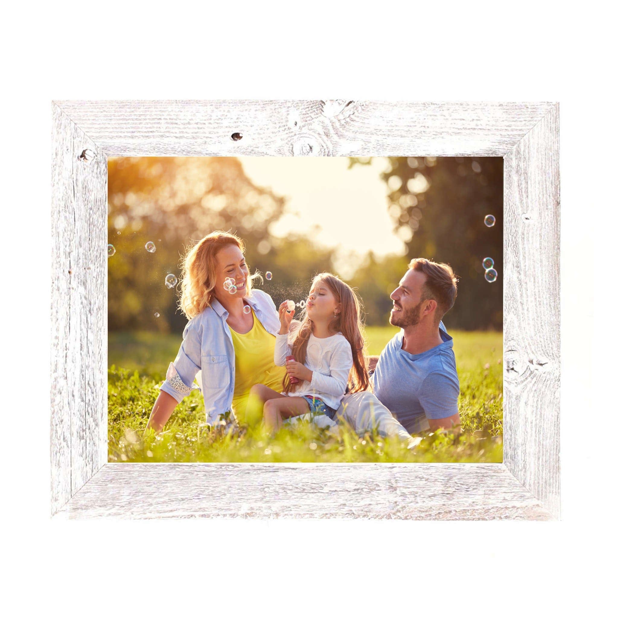 8” X 10” Rustic Farmhouse White Wash Wood Frame - Homeroots