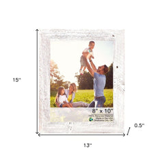 8” X 10” Rustic Farmhouse White Wash Wood Frame - Homeroots