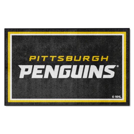 Pittsburgh Penguins 4ft. x 6ft. Plush Area Rug - Pittsburgh Penguins