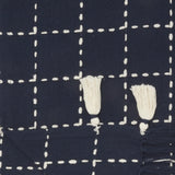 Navy And White Stitched Square Pattern Cotton Throw Blanket - Homeroots - Flyclothing LLC